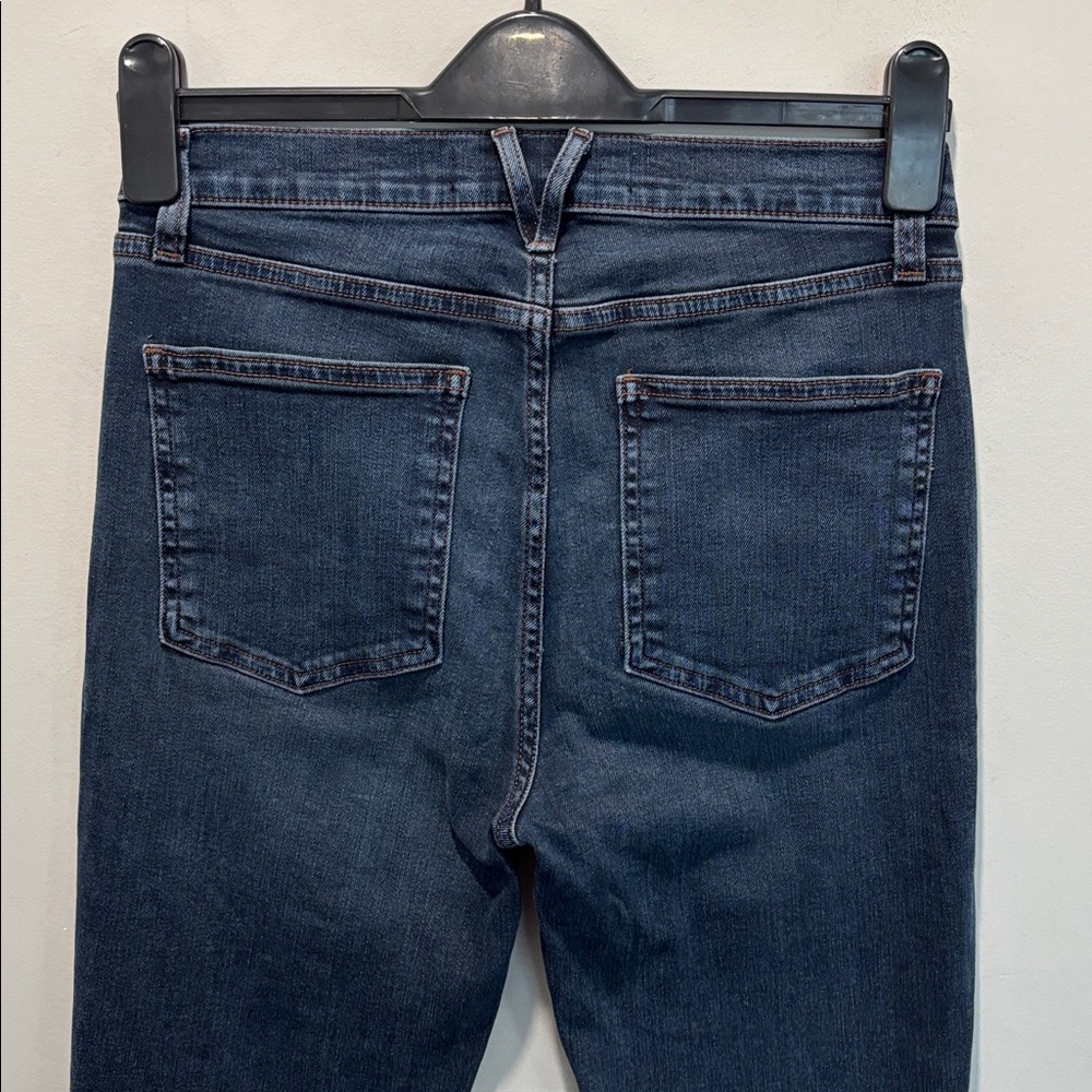 Veronica Beard Debbie High-Rise Skinny Jeans Button Fly Dark Wash Raw Hem 27 - Picture 9 of 15